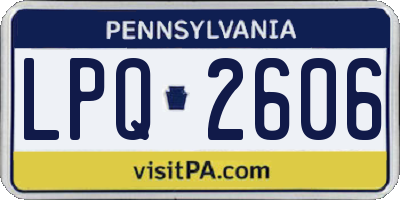 PA license plate LPQ2606