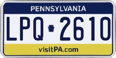 PA license plate LPQ2610