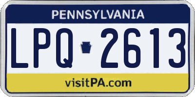 PA license plate LPQ2613