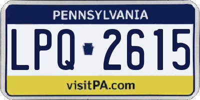 PA license plate LPQ2615