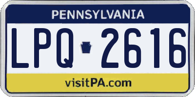 PA license plate LPQ2616