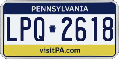 PA license plate LPQ2618