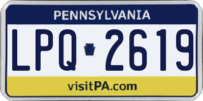 PA license plate LPQ2619