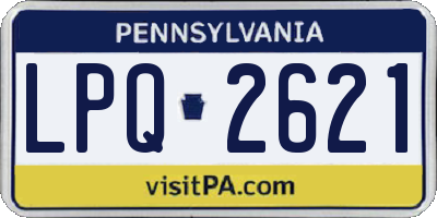 PA license plate LPQ2621