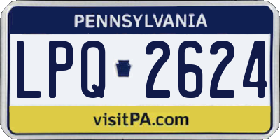 PA license plate LPQ2624