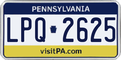 PA license plate LPQ2625