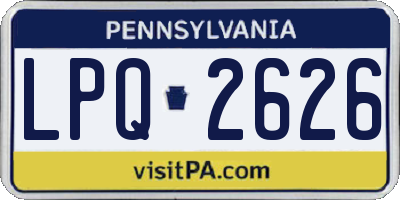 PA license plate LPQ2626