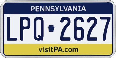PA license plate LPQ2627