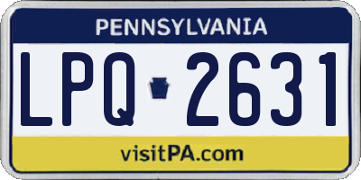 PA license plate LPQ2631