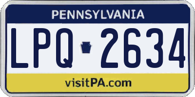 PA license plate LPQ2634