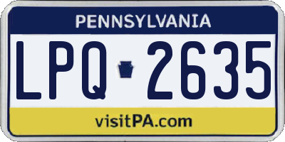 PA license plate LPQ2635