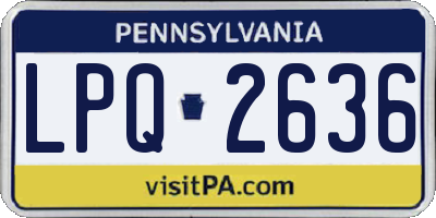 PA license plate LPQ2636