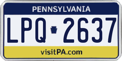PA license plate LPQ2637