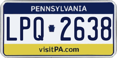 PA license plate LPQ2638