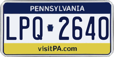 PA license plate LPQ2640