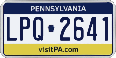 PA license plate LPQ2641