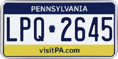 PA license plate LPQ2645