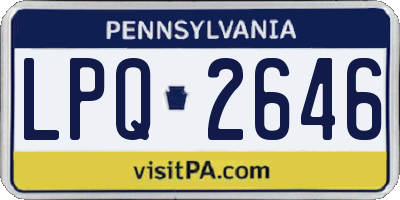PA license plate LPQ2646