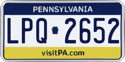 PA license plate LPQ2652