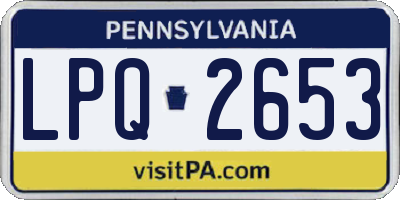 PA license plate LPQ2653