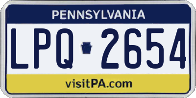 PA license plate LPQ2654