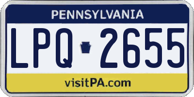 PA license plate LPQ2655