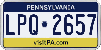 PA license plate LPQ2657