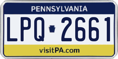 PA license plate LPQ2661