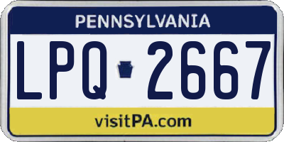 PA license plate LPQ2667