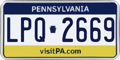 PA license plate LPQ2669