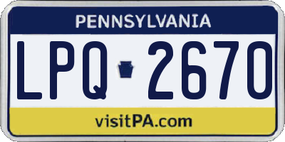 PA license plate LPQ2670