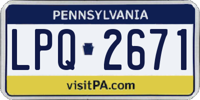 PA license plate LPQ2671