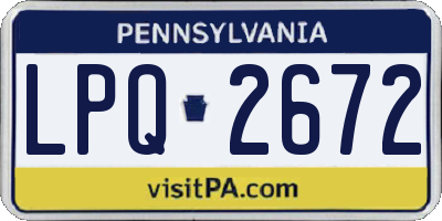 PA license plate LPQ2672