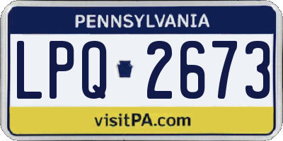 PA license plate LPQ2673