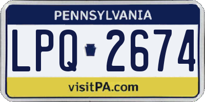 PA license plate LPQ2674