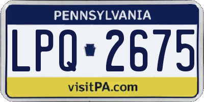 PA license plate LPQ2675