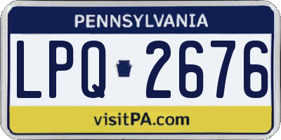 PA license plate LPQ2676