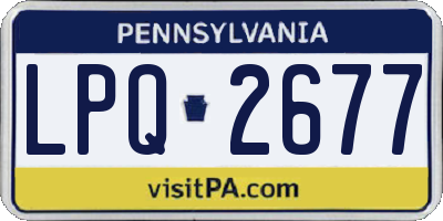 PA license plate LPQ2677