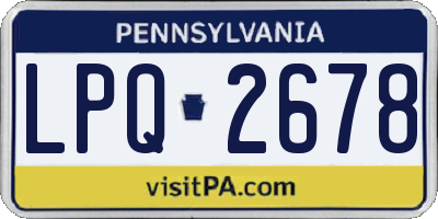 PA license plate LPQ2678