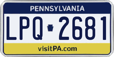 PA license plate LPQ2681