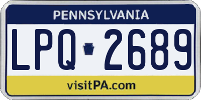 PA license plate LPQ2689