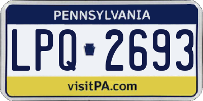 PA license plate LPQ2693