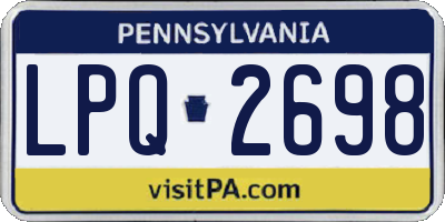 PA license plate LPQ2698