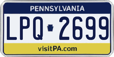 PA license plate LPQ2699