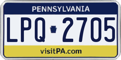 PA license plate LPQ2705