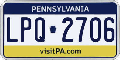 PA license plate LPQ2706