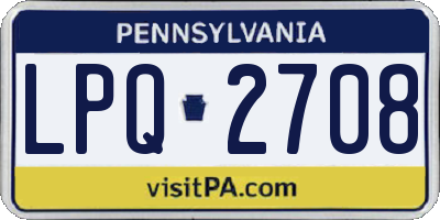 PA license plate LPQ2708