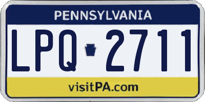 PA license plate LPQ2711