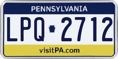 PA license plate LPQ2712