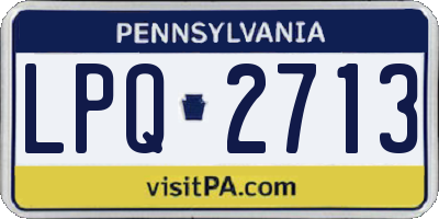 PA license plate LPQ2713